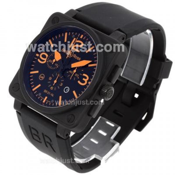 Bell & Ross BR 01-94 Chronograph Swiss ETA Movement PVD Casing with Rubber Strap 46x46mm