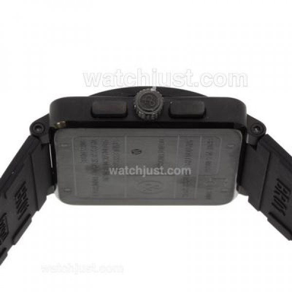 Bell & Ross BR 01-94 Chronograph Swiss ETA Movement PVD Casing with Rubber Strap 46x46mm
