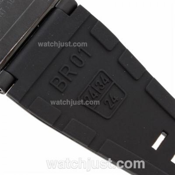 Bell & Ross BR 01-94 Chronograph Swiss ETA Movement PVD Casing with Rubber Strap 46x46mm