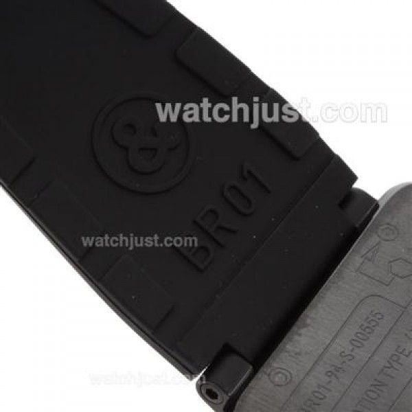 Bell & Ross BR 01-94 Chronograph Swiss ETA Movement PVD Casing with Rubber Strap 46x46mm