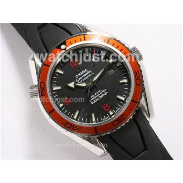 Omega Seamaster Planet Ocean Automatic Black Dial with Orange Bezel-Rubber Strap