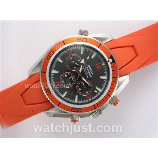 Omega Seamaster Planet Ocean Automatic with Orange Bezel and Rubber Strap