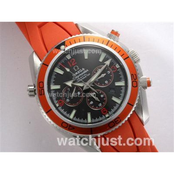 Omega Seamaster Planet Ocean Automatic with Orange Bezel and Rubber Strap