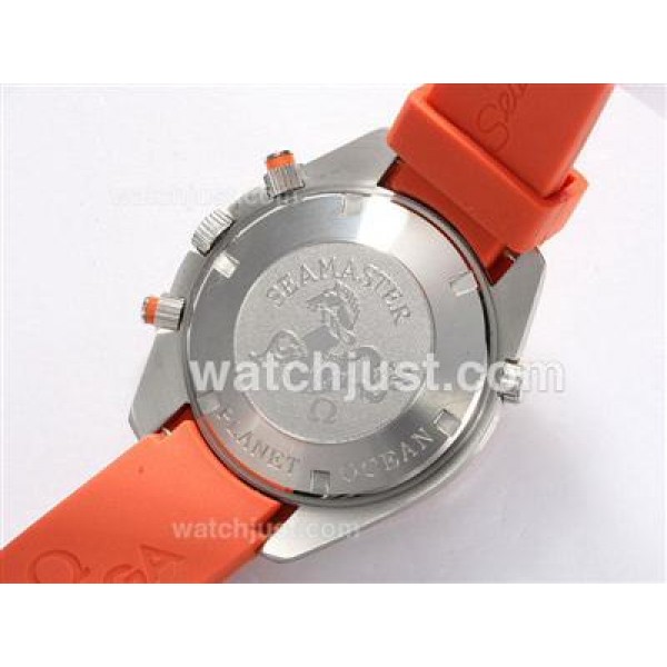 Omega Seamaster Planet Ocean Automatic with Orange Bezel and Rubber Strap
