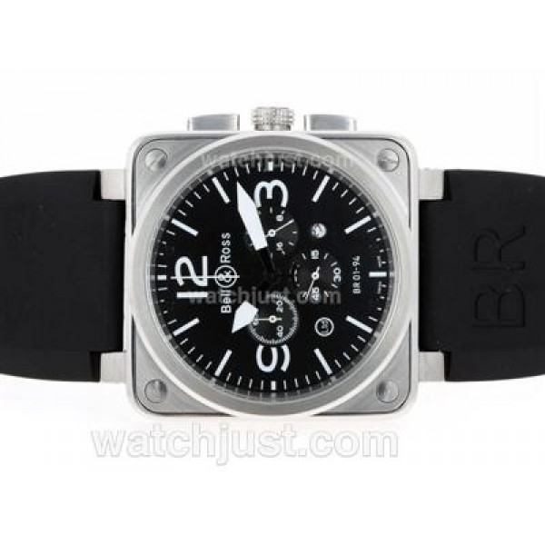 Bell & Ross BR 01-94 Working Chronograph with Black Dial-Rubber Strap 46x46mm