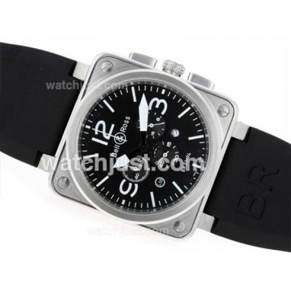 Bell & Ross BR 01-94 Working Chronograph with Black Dial-Rubber Strap 46x46mm