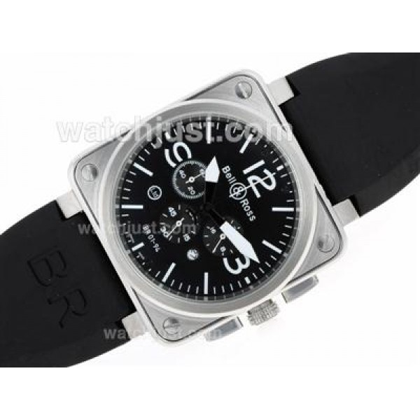 Bell & Ross BR 01-94 Working Chronograph with Black Dial-Rubber Strap 46x46mm