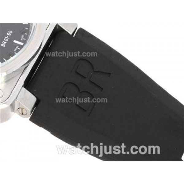 Bell & Ross BR 01-94 Working Chronograph with Black Dial-Rubber Strap 46x46mm