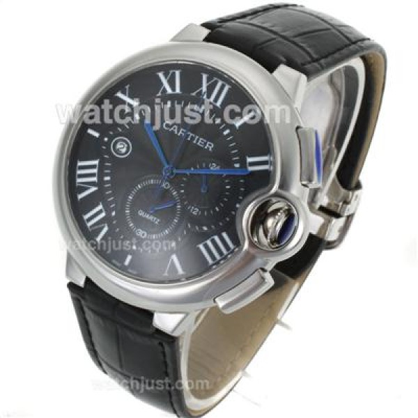 Cartier Ballon bleu de Cartier Working Chronograph with Black Dial-Leather Strap