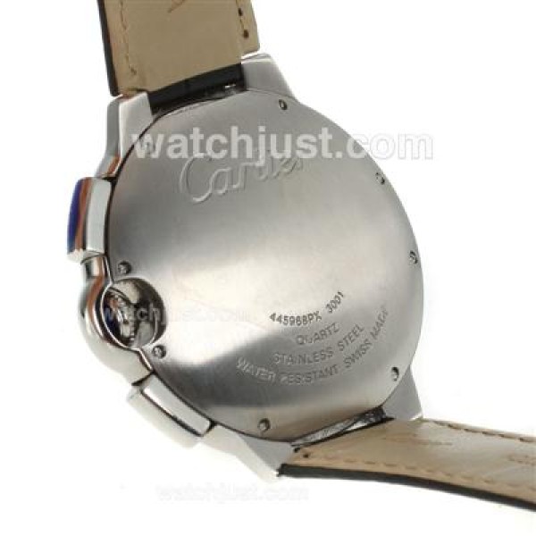 Cartier Ballon bleu de Cartier Working Chronograph with Black Dial-Leather Strap