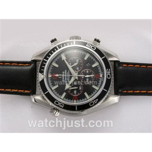 Omega Seamaster Planet Ocean Working Chronograph with Black Bezel and Dial