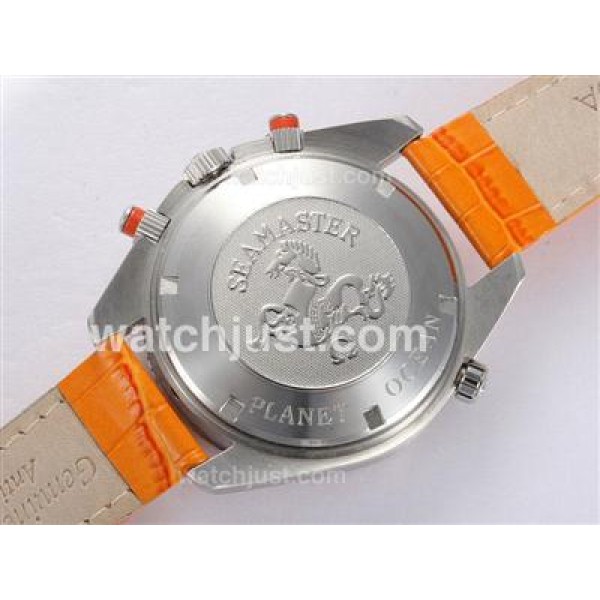 Omega Seamaster Planet Ocean Working Chronograph with Black Dial-Orange Bezel and Strap