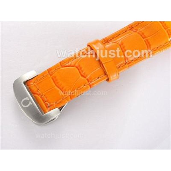 Omega Seamaster Planet Ocean Working Chronograph with Black Dial-Orange Bezel and Strap