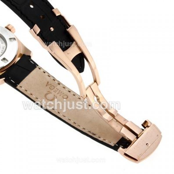Omega Seamaster Automatic Rose Gold Case with White Dial-Same Chassis As Swiss Version-High Quality