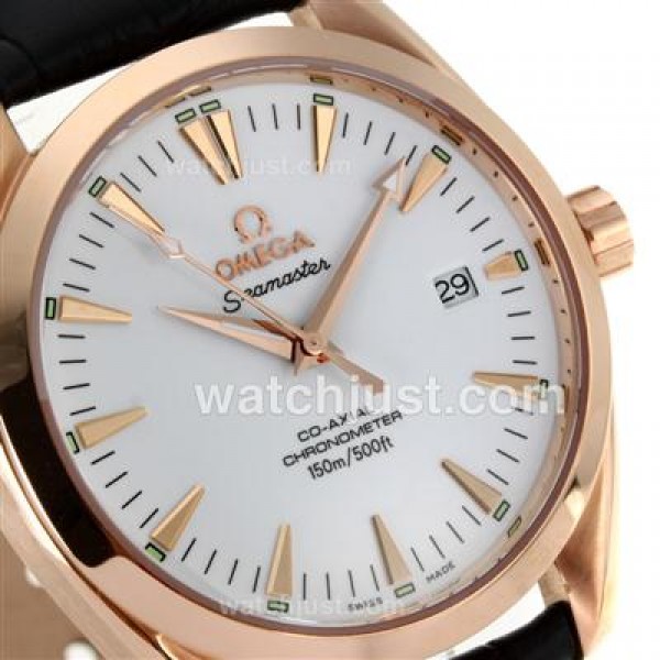 Omega Seamaster Automatic Rose Gold Case with White Dial-Same Chassis As Swiss Version-High Quality