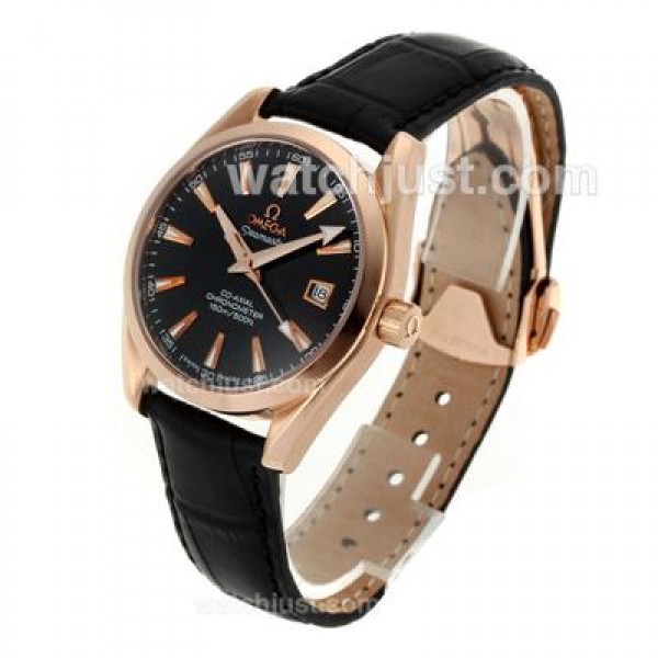 Omega Seamaster Automatic Rose Gold Case with Black Dial-Same Chassis As Swiss Version-High Quality
