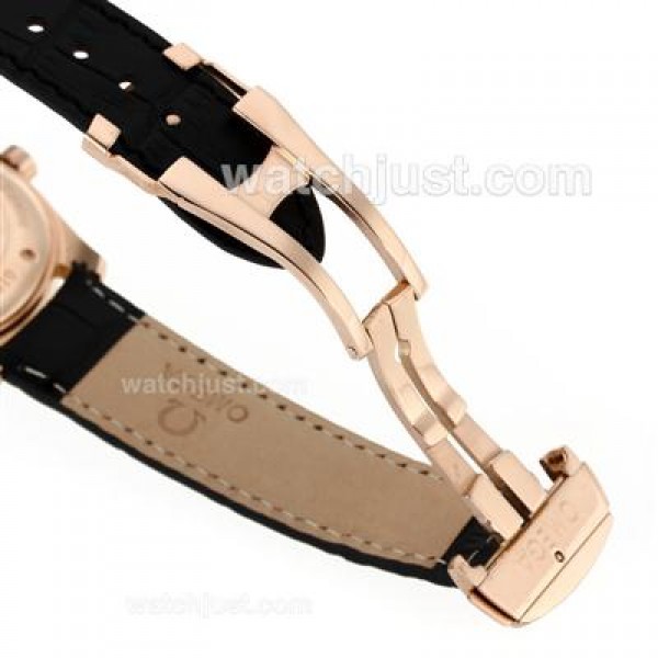 Omega Seamaster Automatic Rose Gold Case with Black Dial-Same Chassis As Swiss Version-High Quality