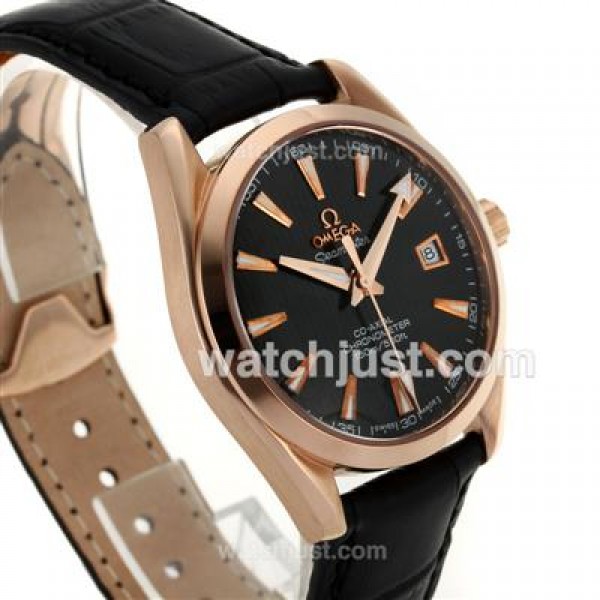 Omega Seamaster Automatic Rose Gold Case with Black Dial-Same Chassis As Swiss Version-High Quality