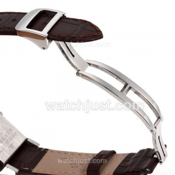 Jaeger-Lecoultre Reverso White Dial with Brown Leather Strap