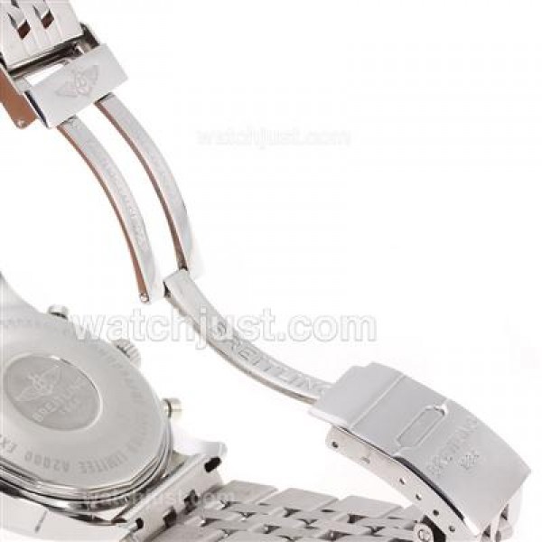 Breitling Aeromarine Working Chronograph Stick Markers with White Dial S/S