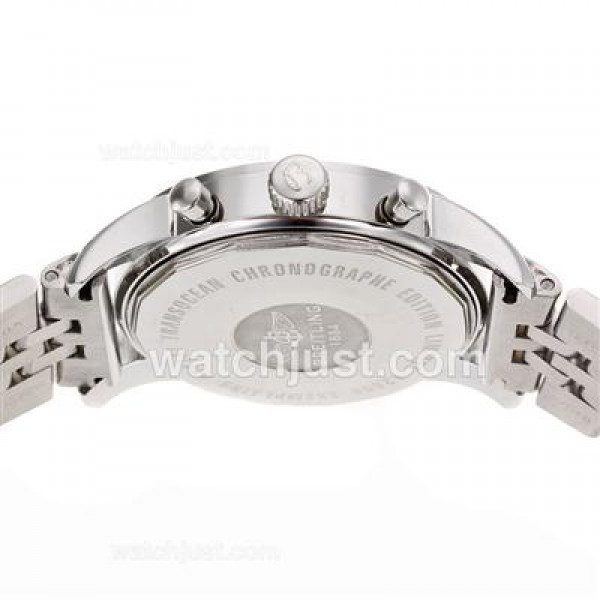 Breitling Aeromarine Working Chronograph Stick Markers with White Dial S/S
