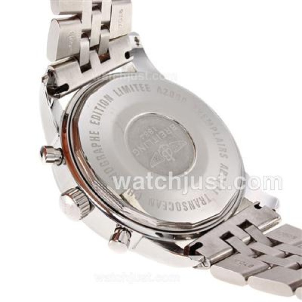 Breitling Aeromarine Working Chronograph Stick Markers with Black Dial S/S