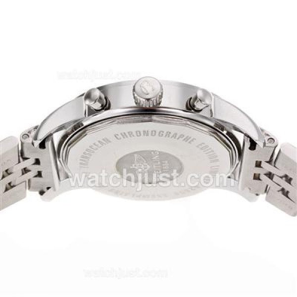 Breitling Aeromarine Working Chronograph Stick Markers with Black Dial S/S