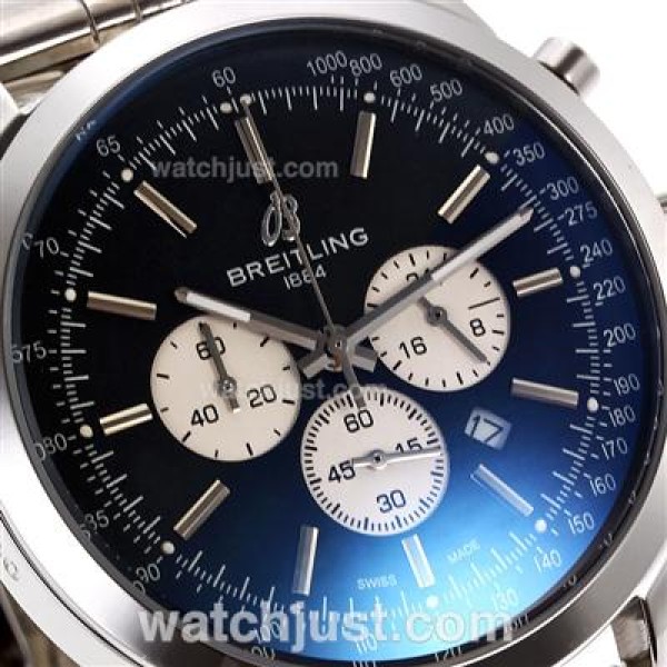 Breitling Aeromarine Working Chronograph Stick Markers with Black Dial S/S