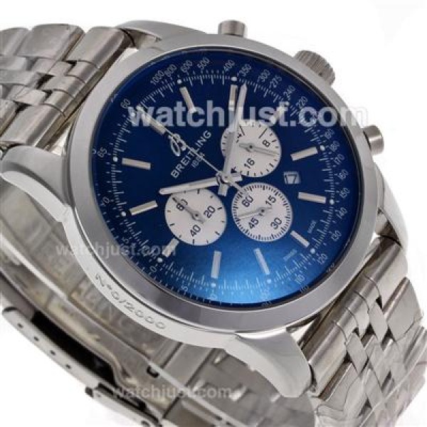 Breitling Aeromarine Working Chronograph Stick Markers with Black Dial S/S