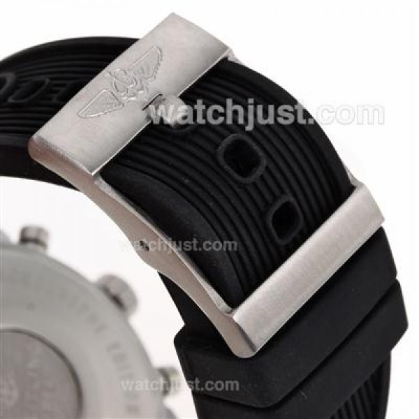 Breitling Aeromarine Working Chronograph Two Tone Case Stick Markers with White Dial-Rubber Strap