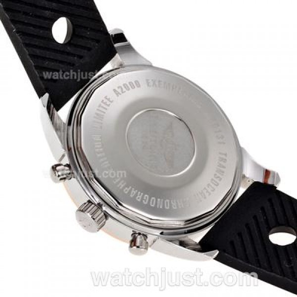 Breitling Aeromarine Working Chronograph Two Tone Case Stick Markers with White Dial-Rubber Strap