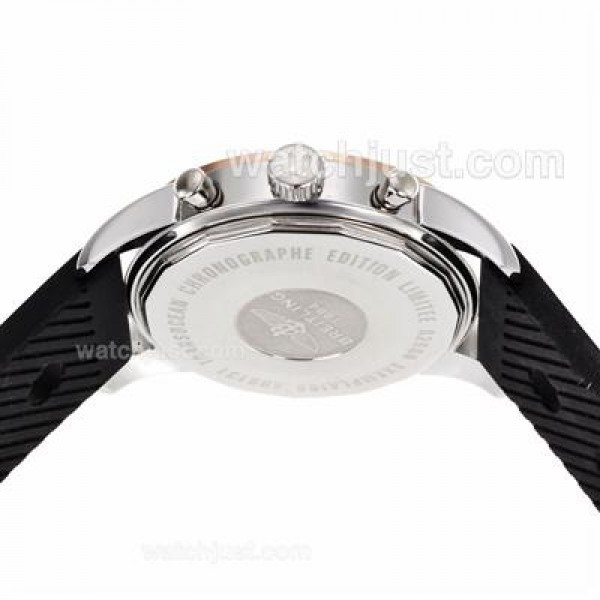 Breitling Aeromarine Working Chronograph Two Tone Case Stick Markers with White Dial-Rubber Strap