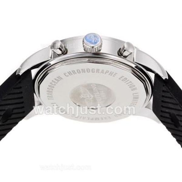 Breitling Aeromarine Working Chronograph Stick Markers with Blue Dial-Rubber Strap