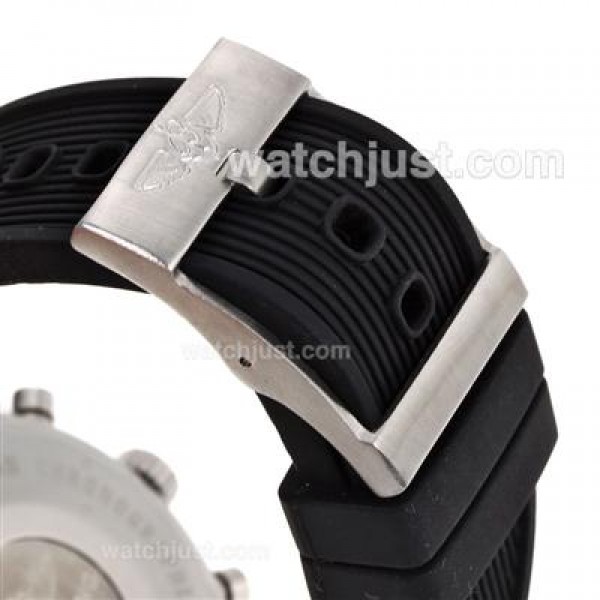 Breitling Aeromarine Working Chronograph Stick Markers with Black Dial-Rubber Strap