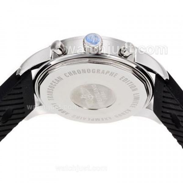 Breitling Aeromarine Working Chronograph Stick Markers with Black Dial-Rubber Strap
