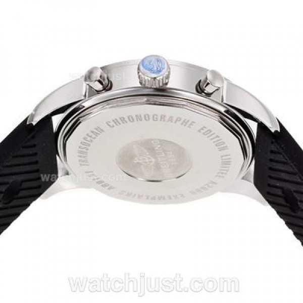 Breitling Aeromarine Working Chronograph Stick Markers with White Dial-Rubber Strap