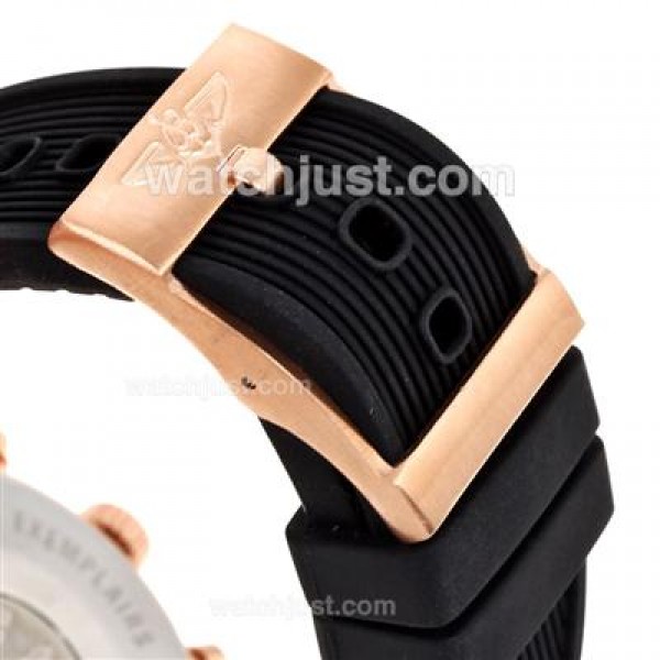 Breitling Aeromarine Working Chronograph Rose Gold Case Stick Markers with Black Dial-Rubber Strap