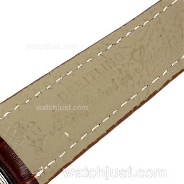 Breitling Aeromarine Automatic with White Dial-Leather Strap