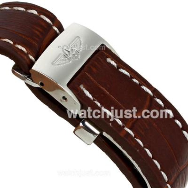 Breitling Aeromarine Automatic with White Dial-Leather Strap