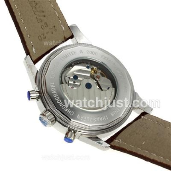 Breitling Aeromarine Automatic with White Dial-Leather Strap