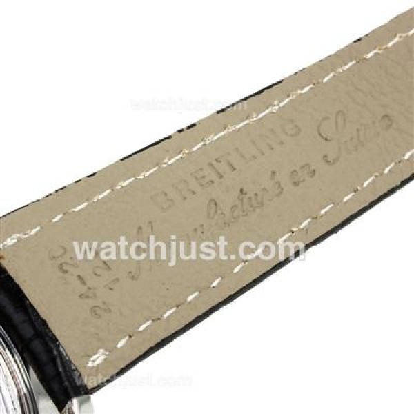 Breitling Aeromarine Automatic with Black Dial-Leather Strap