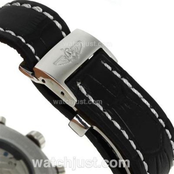 Breitling Aeromarine Automatic with Black Dial-Leather Strap