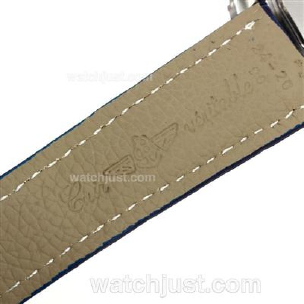 Breitling Chronospace Working Chronograph with Blue Dial-Leather Strap