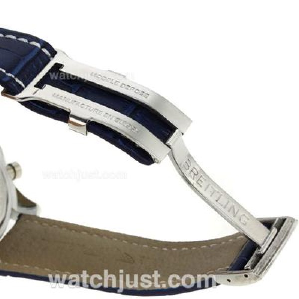 Breitling Chronospace Working Chronograph with Blue Dial-Leather Strap