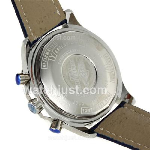 Breitling Chronospace Working Chronograph with Blue Dial-Leather Strap