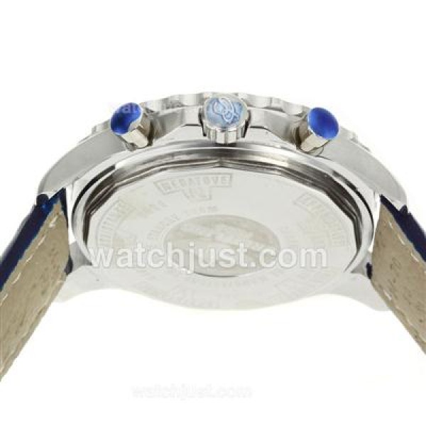 Breitling Chronospace Working Chronograph with Blue Dial-Leather Strap