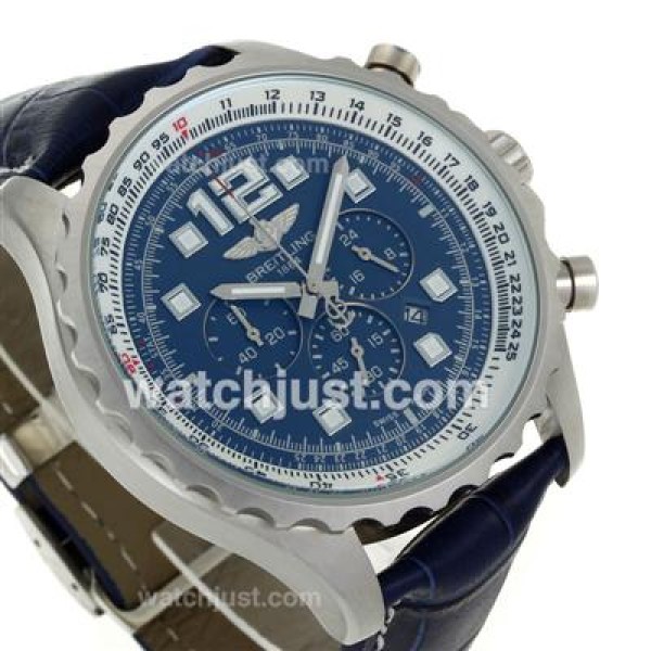 Breitling Chronospace Working Chronograph with Blue Dial-Leather Strap
