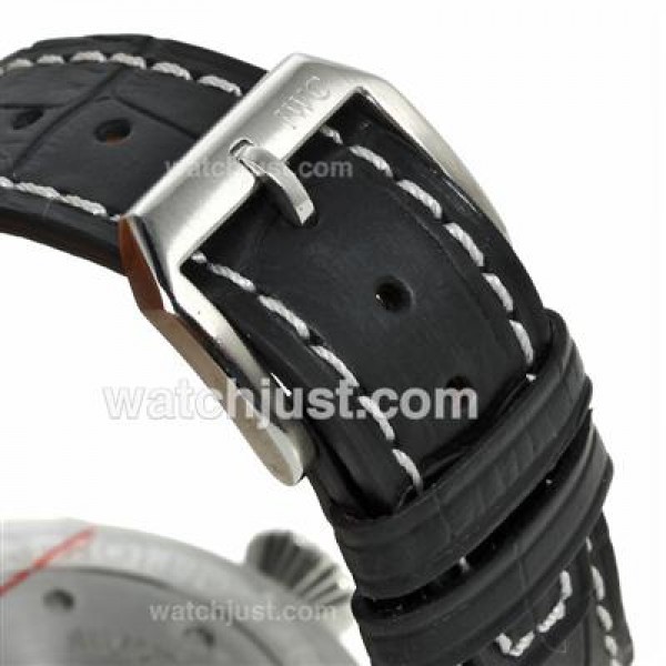 IWC Big Pilot White Markers with Black Dial-Leather Strap