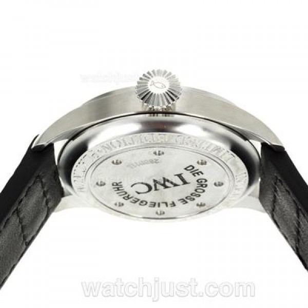 IWC Big Pilot White Markers with Black Dial-Leather Strap