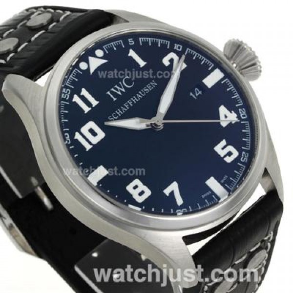 IWC Big Pilot White Markers with Black Dial-Leather Strap